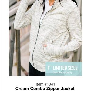 Cream Combo Zipper Jacket